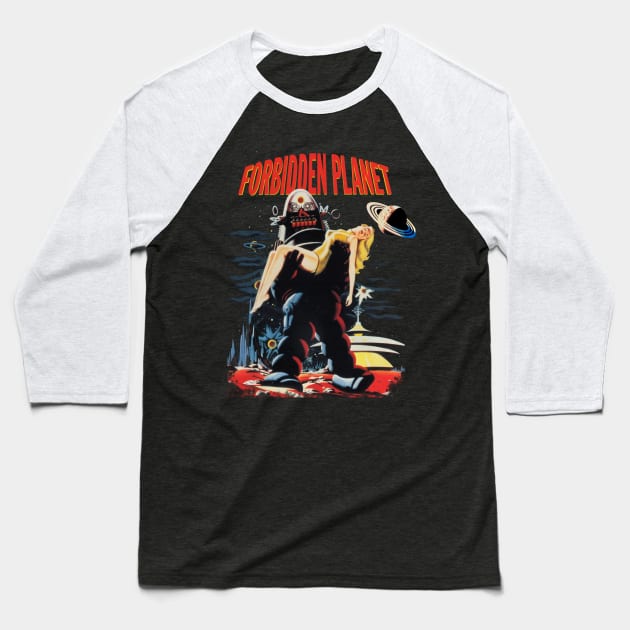 Forbidden Planet Baseball T-Shirt by ramonagbrl